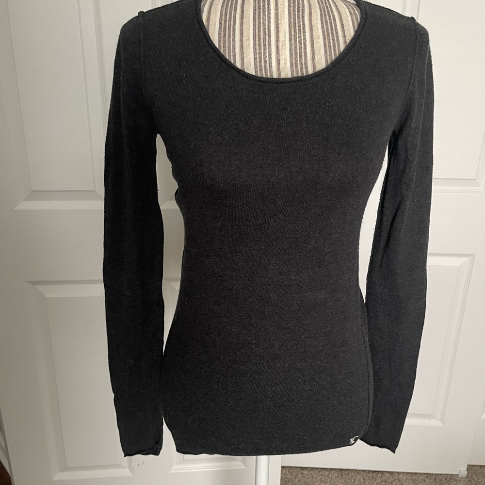 Comfortable charcoal gray, light weight sweater/shirt